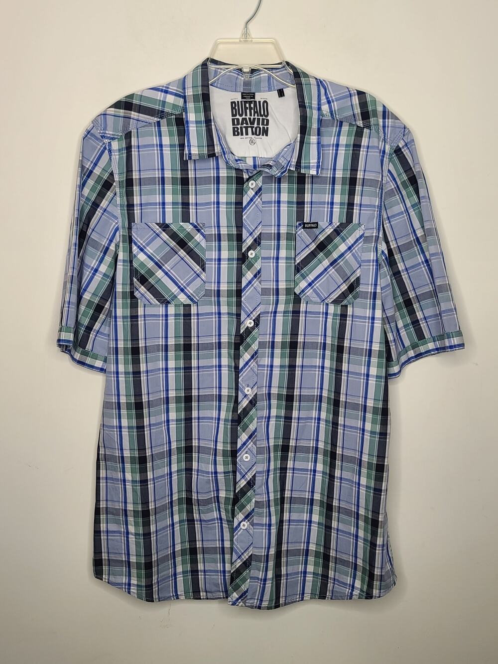Buffalo David Bitton short sleeve plaid button down shirt - xl